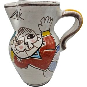 1965 Vintage Desimone Hand-Painted Pottery Sangria Siciliana Pitcher
